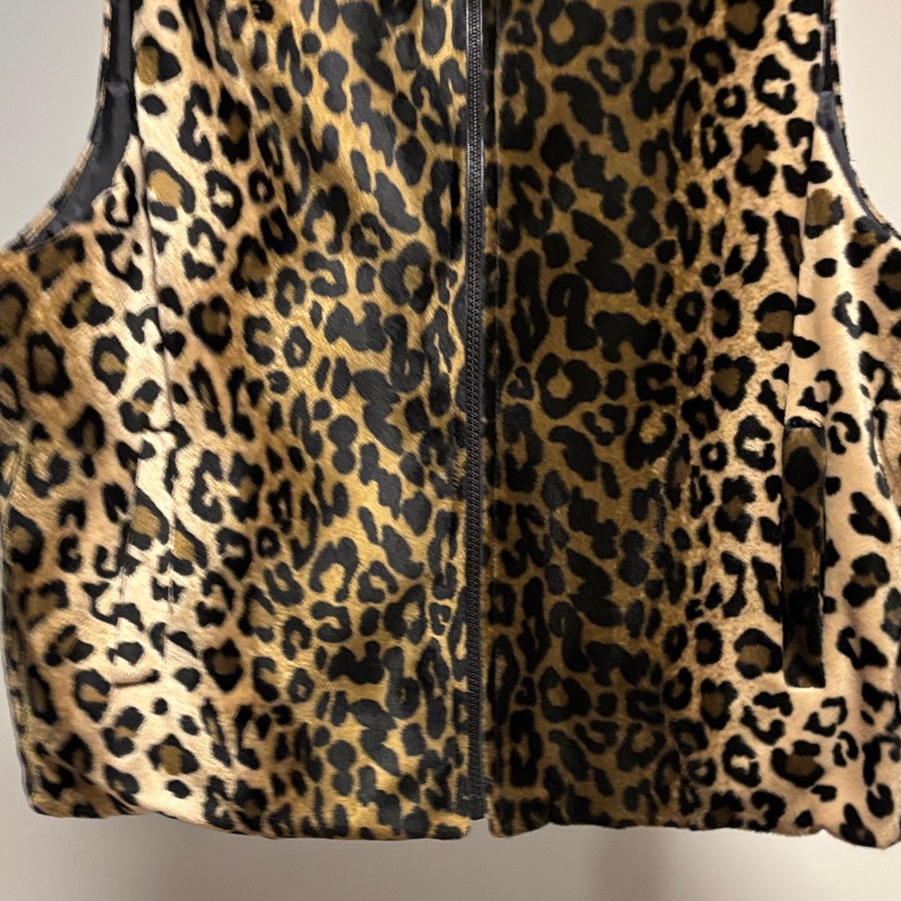 Leopard Print Faux Fur Vest